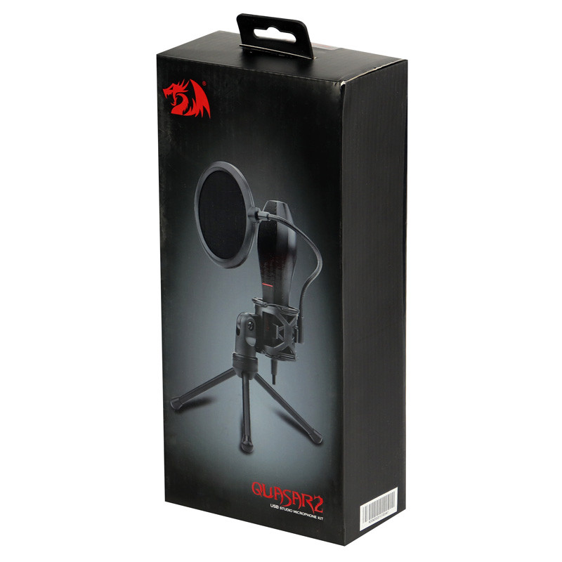 میکروفون کندانسور و پایه لرزشگیر Redragon Quasar 2 GM200-1 + پاپ فیلتر