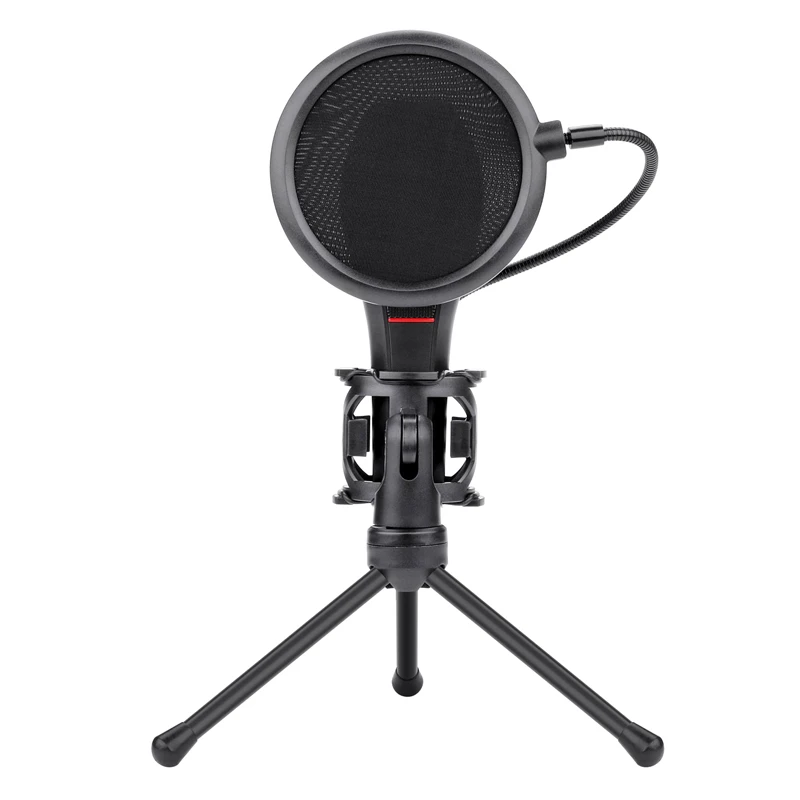 میکروفون کندانسور و پایه لرزشگیر Redragon Quasar 2 GM200-1 + پاپ فیلتر