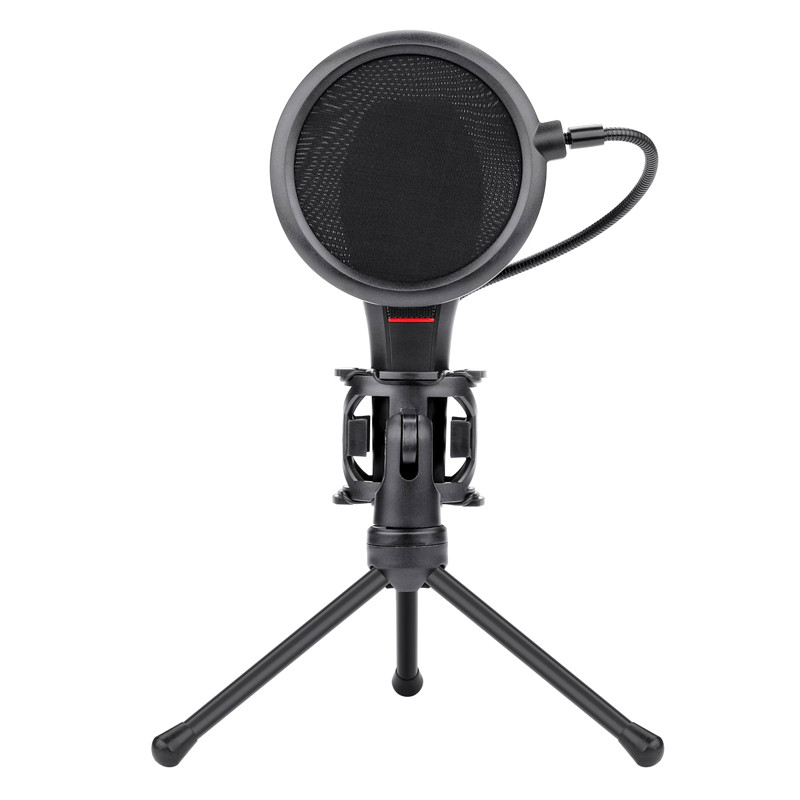 میکروفون کندانسور و پایه لرزشگیر Redragon Quasar 2 GM200-1 + پاپ فیلتر