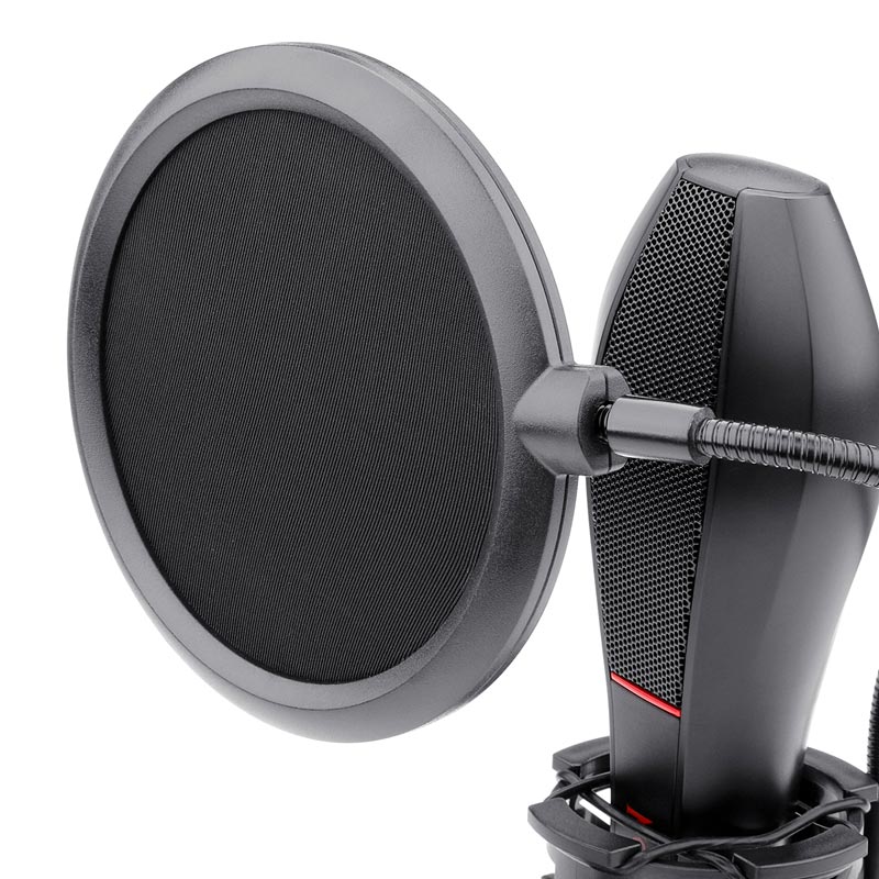 میکروفون کندانسور و پایه لرزشگیر Redragon Quasar 2 GM200-1 + پاپ فیلتر
