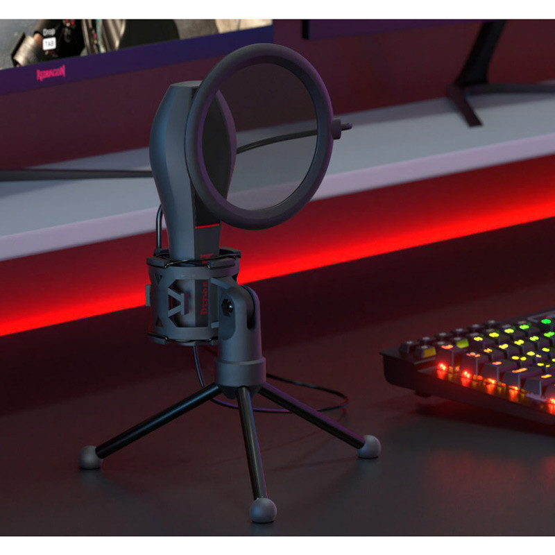 میکروفون کندانسور و پایه لرزشگیر Redragon Quasar 2 GM200-1 + پاپ فیلتر
