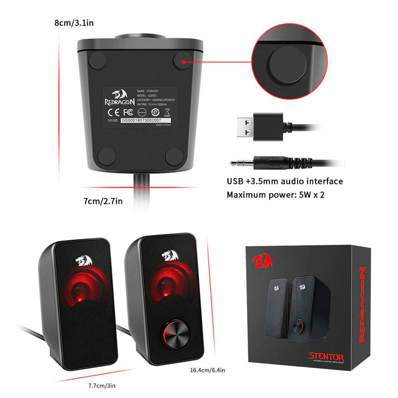 اسپیکر دو تکه Redragon Stentor GS500