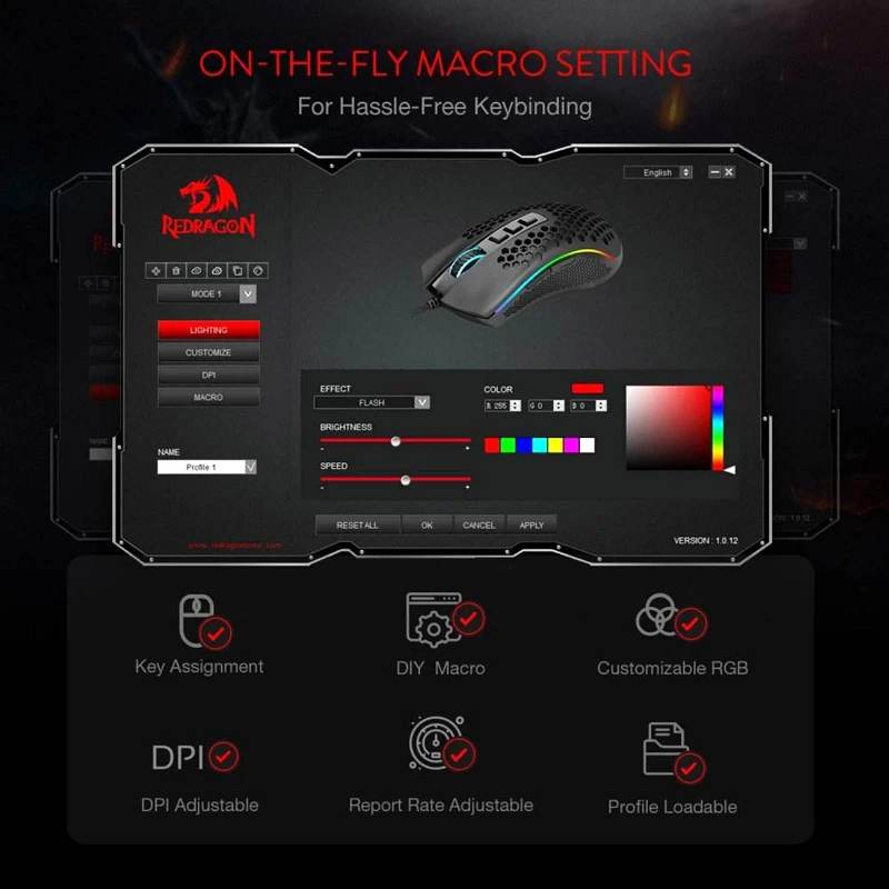موس گیمینگ Redragon Storm M808-RGB