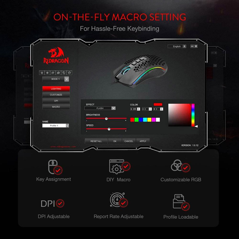 موس گیمینگ Redragon Storm M808-RGB