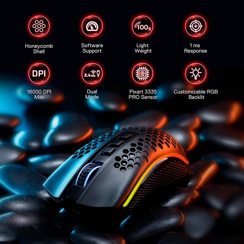 موس بی سیم گیمینگ Redragon Storm Pro M808-KS