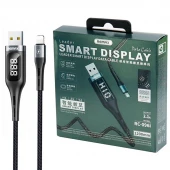 کابل تایمردار لایتنینگ فست شارژ 2.1 آمپر ریمکس RC-096i طول 1.2 متر