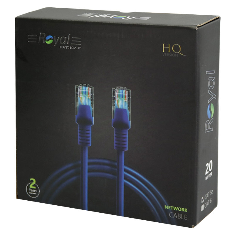 کابل شبکه Royal Cat5e 20m پک دار