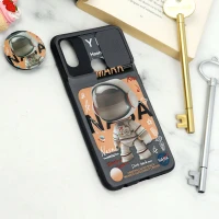 قاب طرحدار محافظ لنزدار کشویی + پاپ سوکت Samsung Galaxy A10s سری D