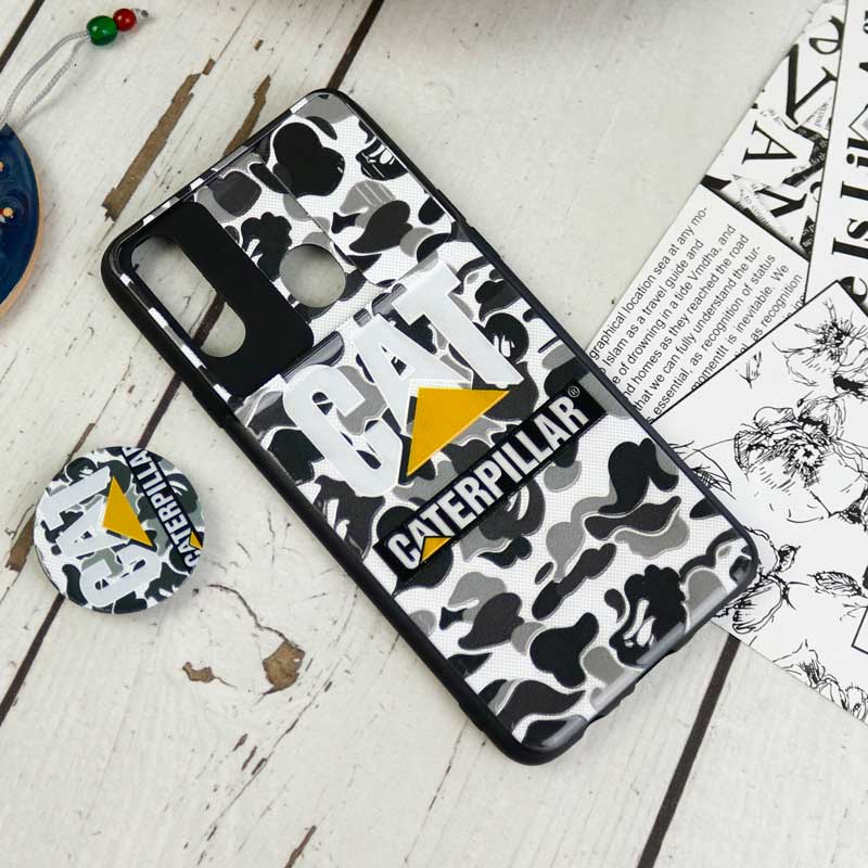 قاب طرحدار محافظ لنزدار کشویی + پاپ سوکت Samsung Galaxy A20s سری D