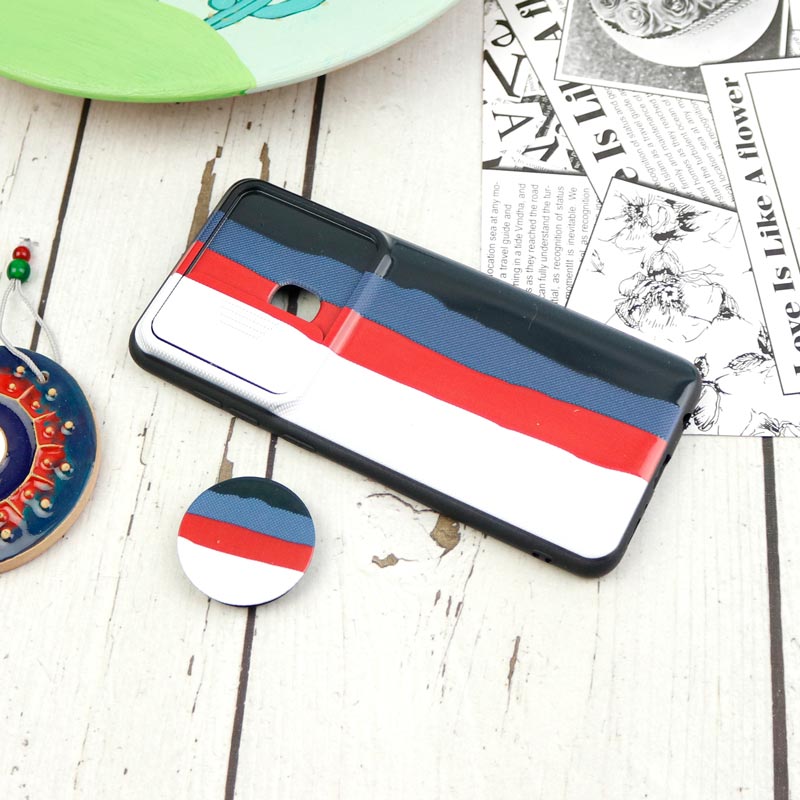 قاب طرحدار محافظ لنزدار کشویی + پاپ سوکت Samsung Galaxy A21s سری D