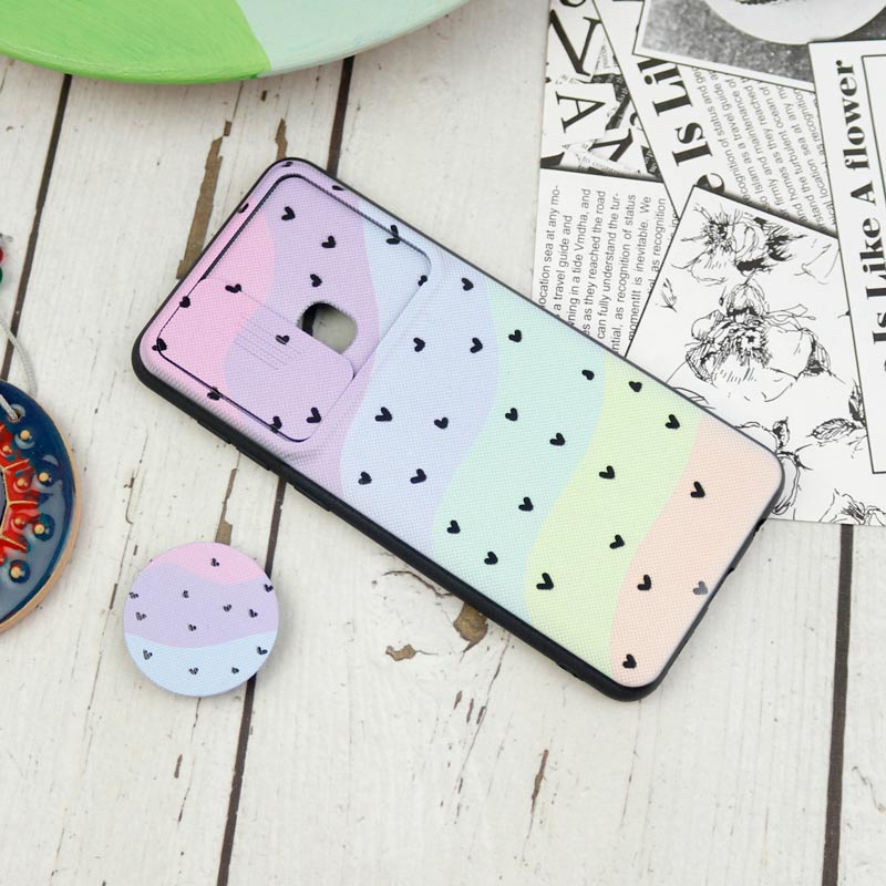 قاب طرحدار محافظ لنزدار کشویی + پاپ سوکت Samsung Galaxy A21s سری D