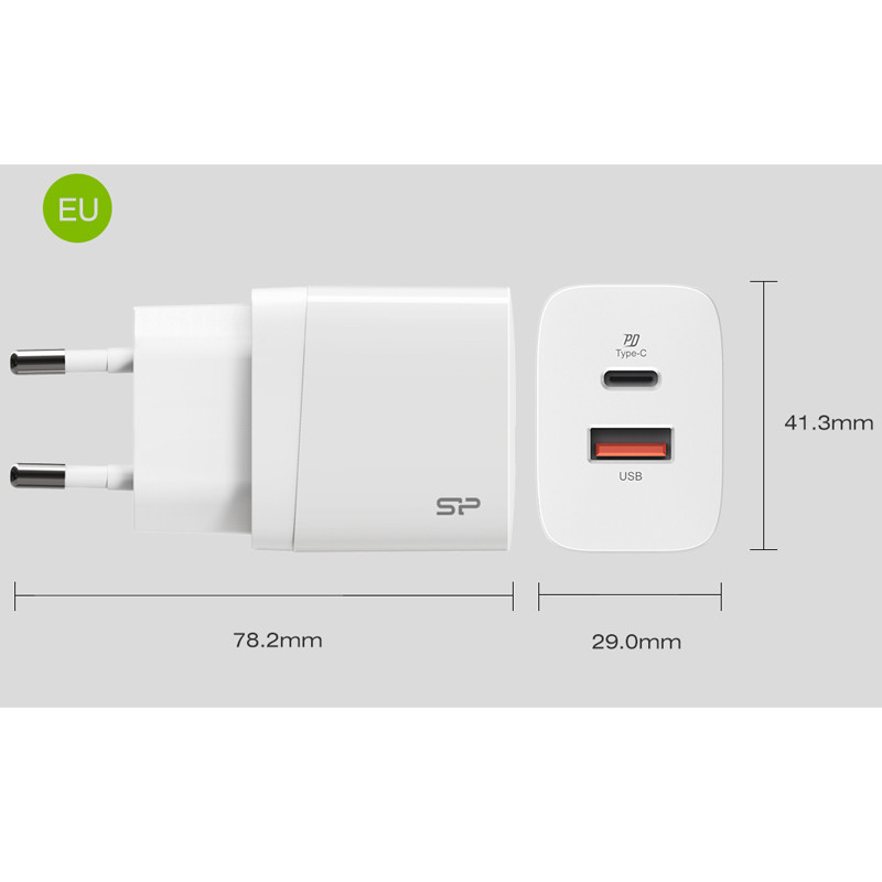 کلگی فست شارژ Silicon Power QM15 2Port 3A QC 3.0 PD 18W