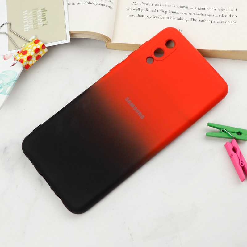 قاب سیلیکونی محافظ لنزدار دو رنگ Samsung Galaxy A02