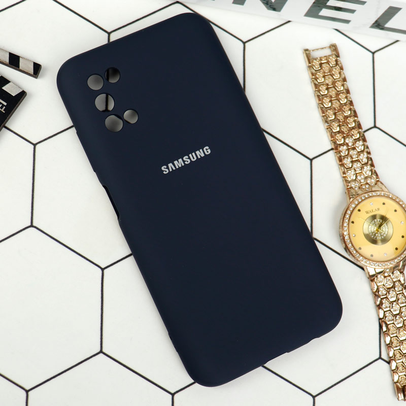 قاب سیلیکونی محافظ لنزدار Samsung Galaxy A03s سرمه ای تیره