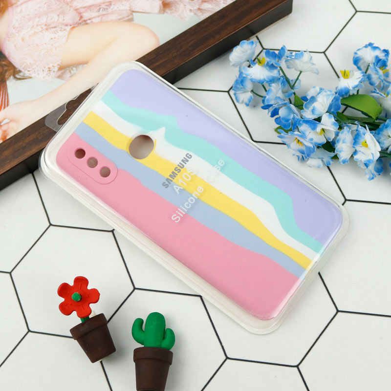 قاب محافظ لنزدار سیلیکونی اورجینال رنگین کمانی Samsung Galaxy A10s