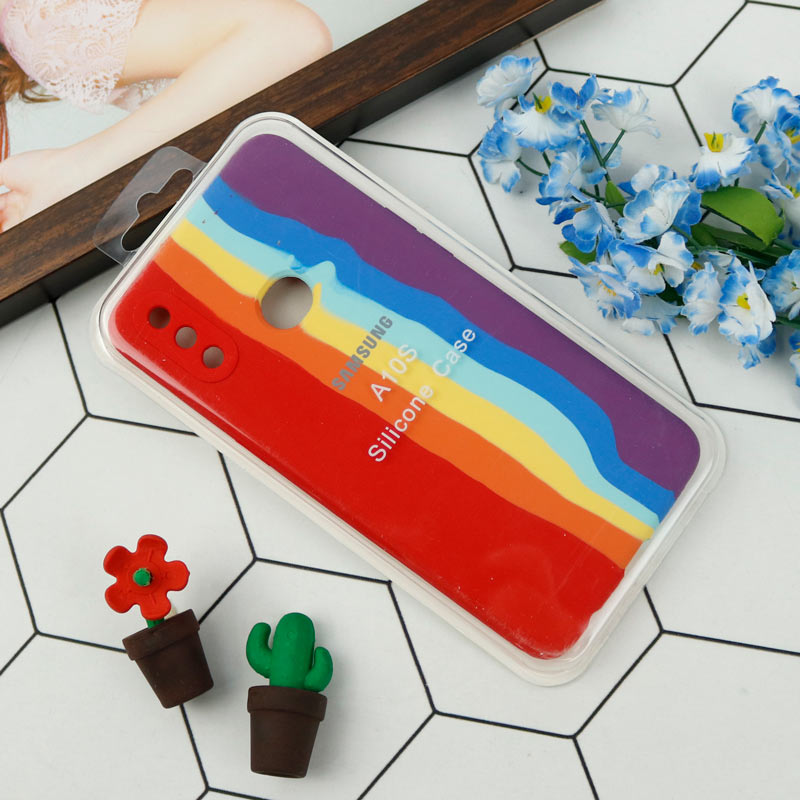 قاب محافظ لنزدار سیلیکونی اورجینال رنگین کمانی Samsung Galaxy A10s