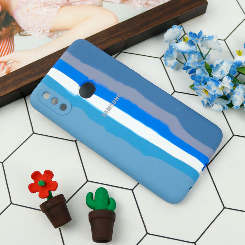 قاب محافظ لنزدار سیلیکونی اورجینال رنگین کمانی Samsung Galaxy A10s