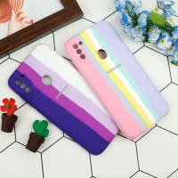 قاب محافظ لنزدار سیلیکونی اورجینال رنگین کمانی Samsung Galaxy A11