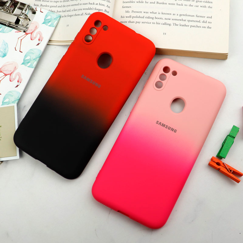 قاب سیلیکونی محافظ لنزدار دو رنگ Samsung Galaxy A11