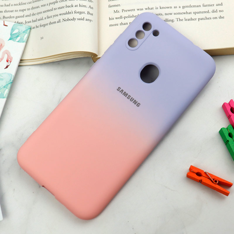 قاب سیلیکونی محافظ لنزدار دو رنگ Samsung Galaxy A11