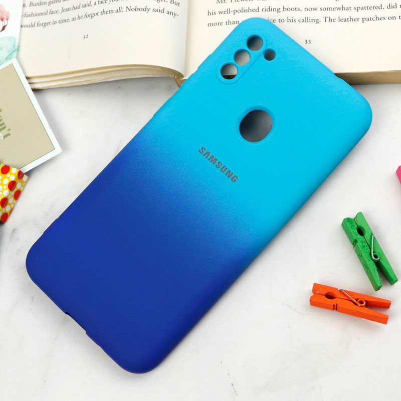 قاب سیلیکونی محافظ لنزدار دو رنگ Samsung Galaxy A11