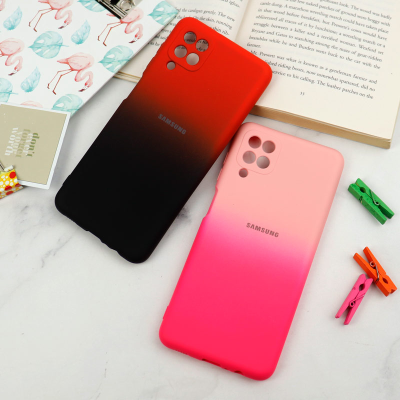 قاب سیلیکونی محافظ لنزدار دو رنگ Samsung Galaxy A12