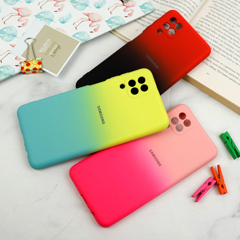 قاب سیلیکونی محافظ لنزدار دو رنگ Samsung Galaxy A12
