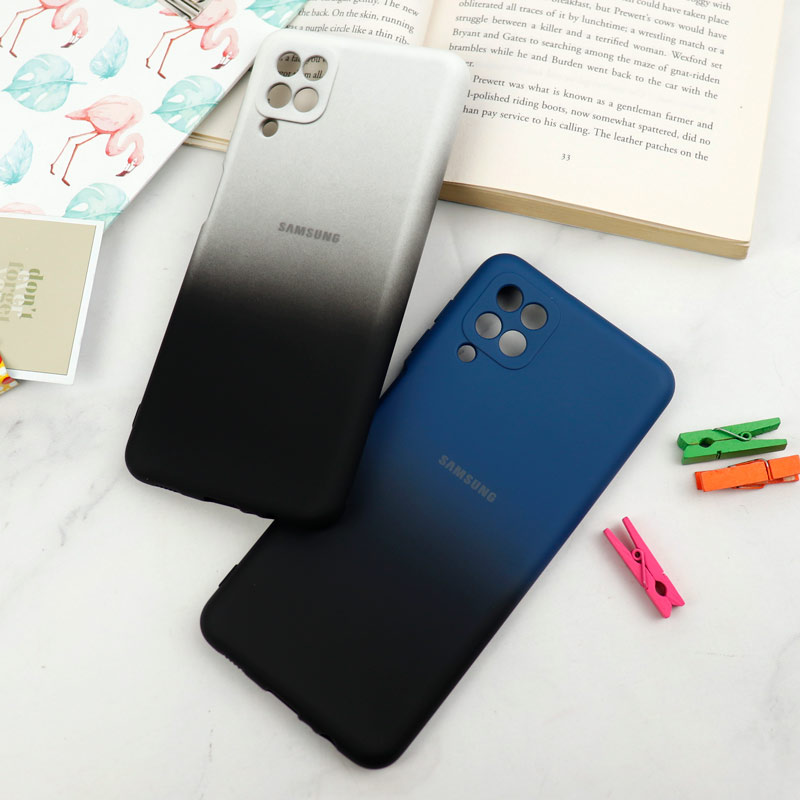 قاب سیلیکونی محافظ لنزدار دو رنگ Samsung Galaxy A12