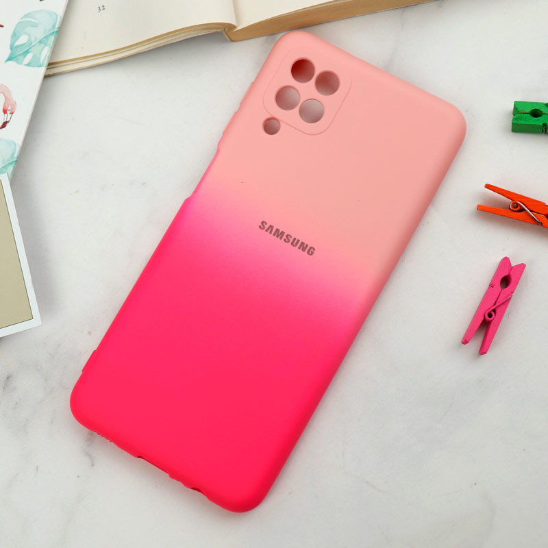قاب سیلیکونی محافظ لنزدار دو رنگ Samsung Galaxy A12