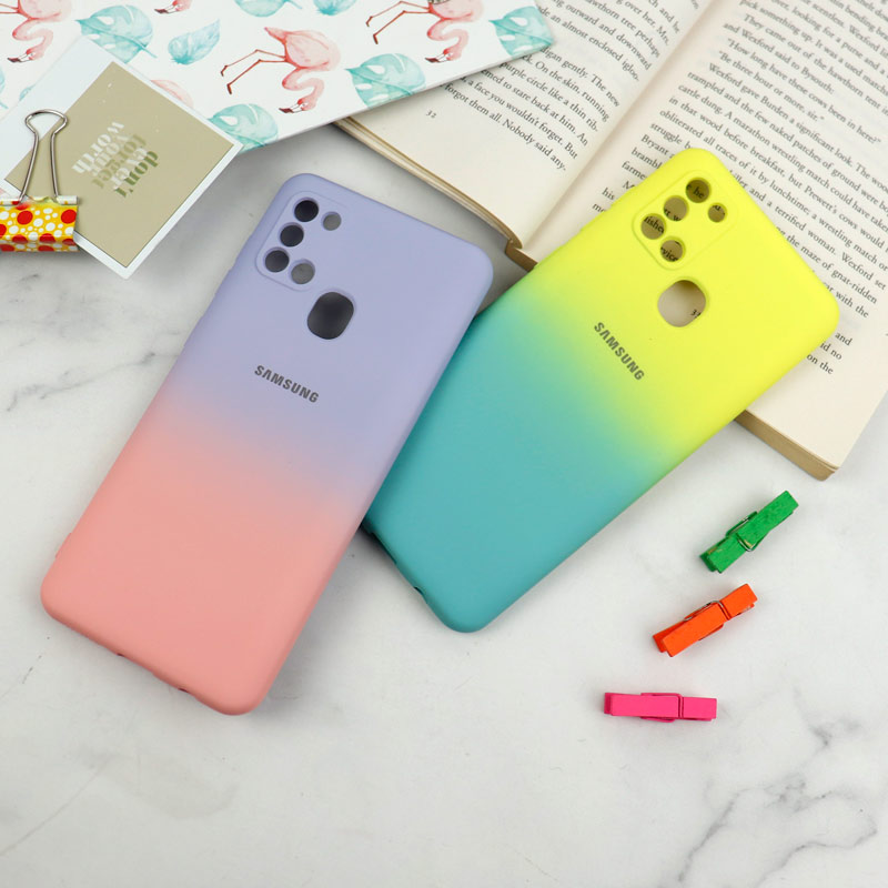 قاب سیلیکونی محافظ لنزدار دو رنگ Samsung Galaxy A21s