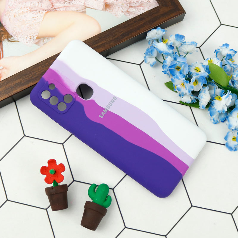 قاب محافظ لنزدار سیلیکونی اورجینال رنگین کمانی Samsung Galaxy A21s