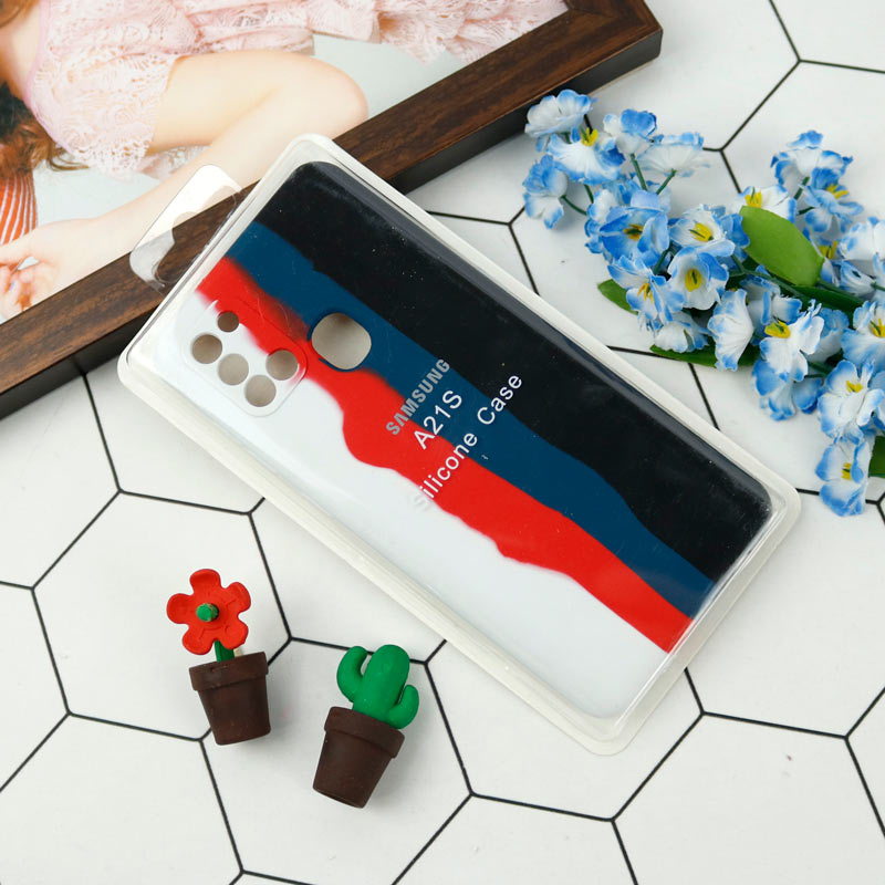 قاب محافظ لنزدار سیلیکونی اورجینال رنگین کمانی Samsung Galaxy A21s