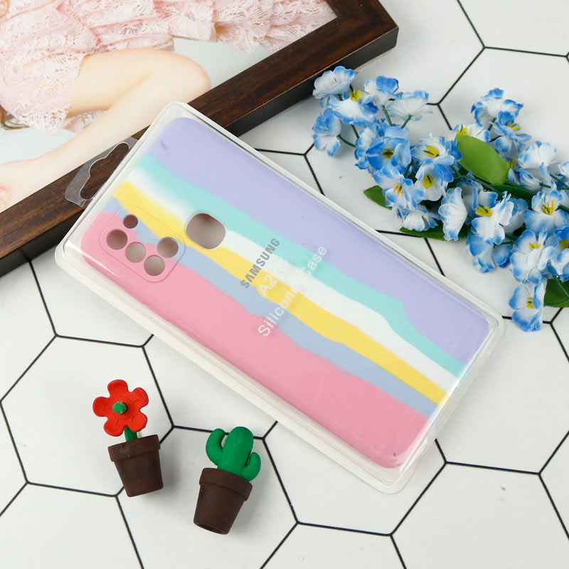 قاب محافظ لنزدار سیلیکونی اورجینال رنگین کمانی Samsung Galaxy A21s