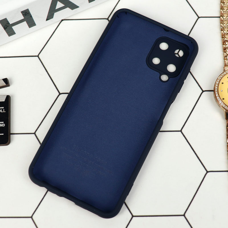قاب سیلیکونی محافظ لنزدار Samsung Galaxy A22 4G سرمه ای تیره
