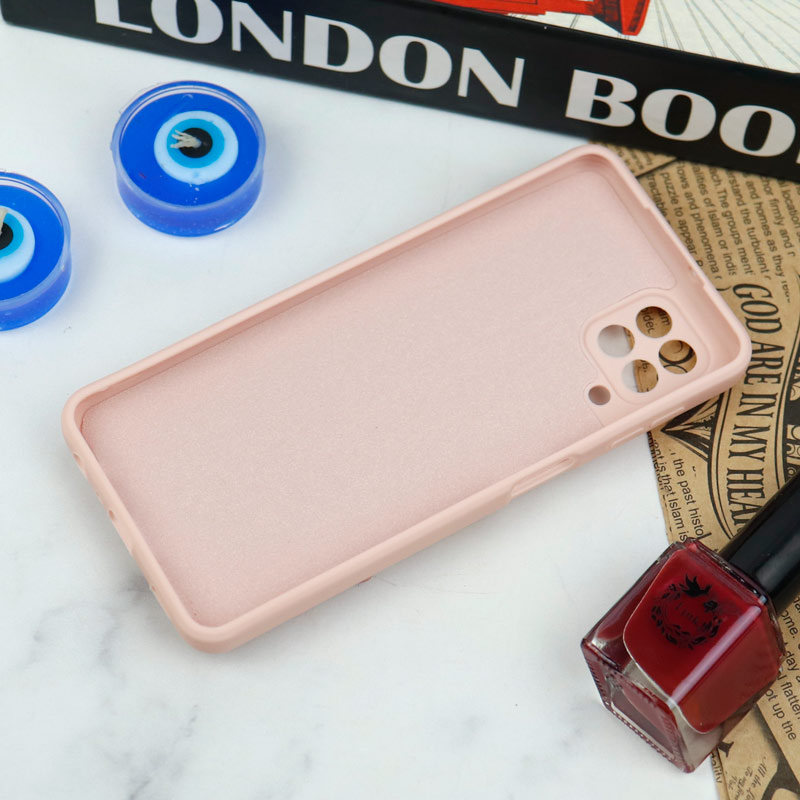 قاب سیلیکونی عروسکی محافظ لنزدار طرح خرسی صورتی Samsung Galaxy A22 4G