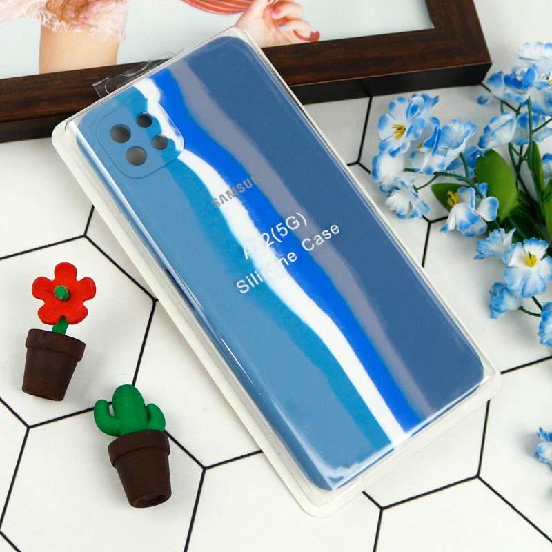 قاب محافظ لنزدار سیلیکونی اورجینال رنگین کمانی Samsung Galaxy A22 5G