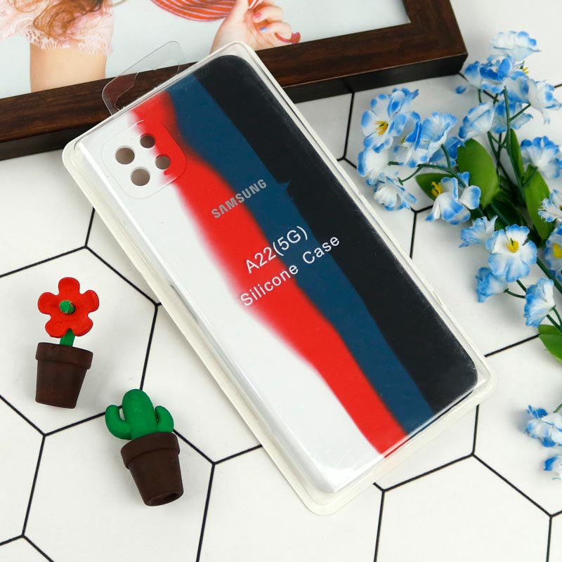 قاب محافظ لنزدار سیلیکونی اورجینال رنگین کمانی Samsung Galaxy A22 5G
