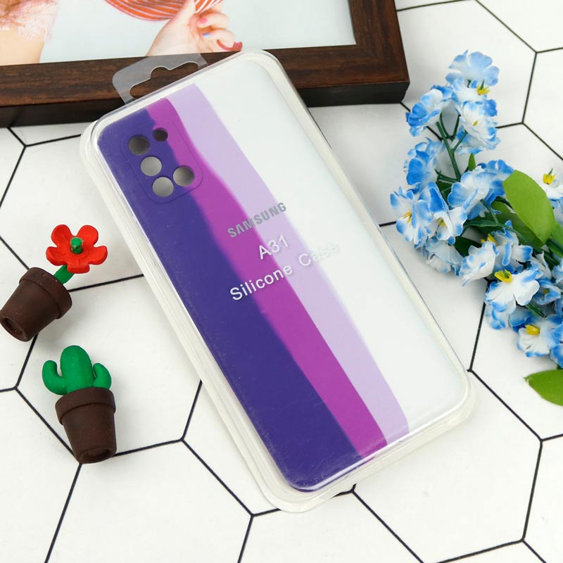 قاب محافظ لنزدار سیلیکونی اورجینال رنگین کمانی Samsung Galaxy A31