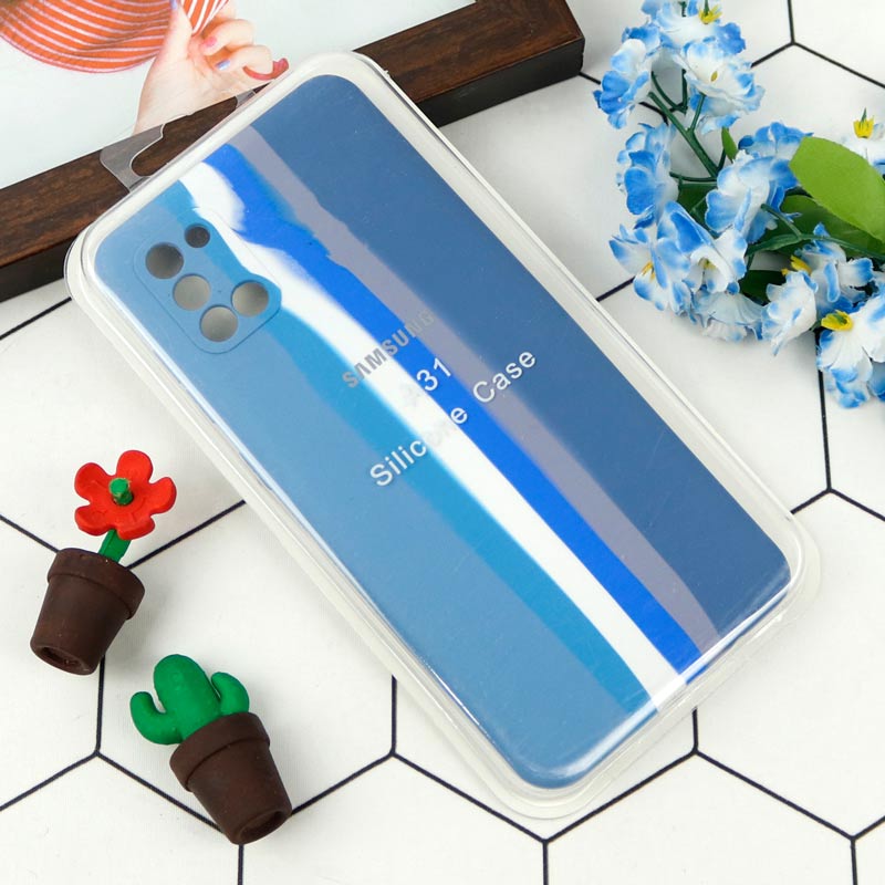 قاب محافظ لنزدار سیلیکونی اورجینال رنگین کمانی Samsung Galaxy A31