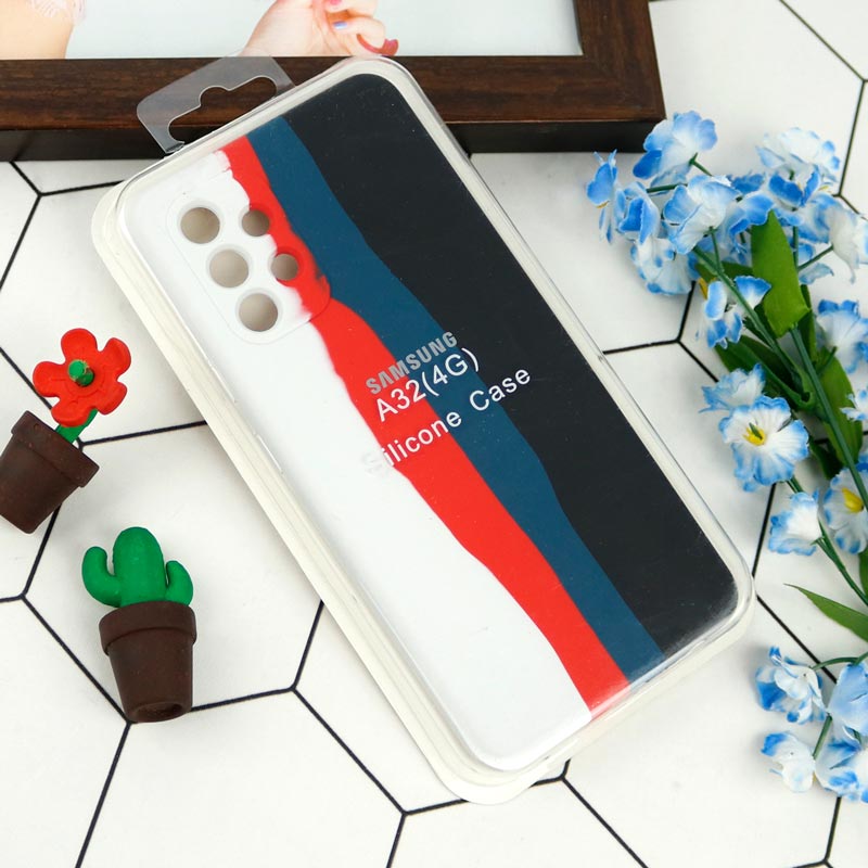 قاب محافظ لنزدار سیلیکونی اورجینال رنگین کمانی Samsung Galaxy A32 4G