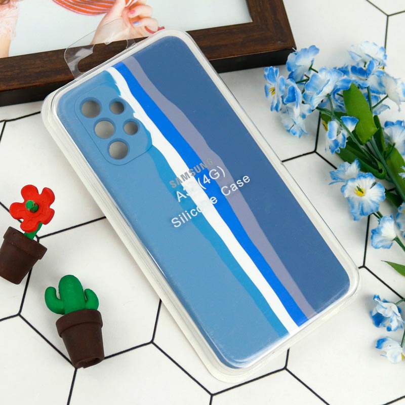 قاب محافظ لنزدار سیلیکونی اورجینال رنگین کمانی Samsung Galaxy A32 4G