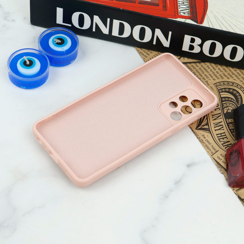 قاب سیلیکونی عروسکی محافظ لنزدار طرح خرسی صورتی Samsung Galaxy A52 / A52s