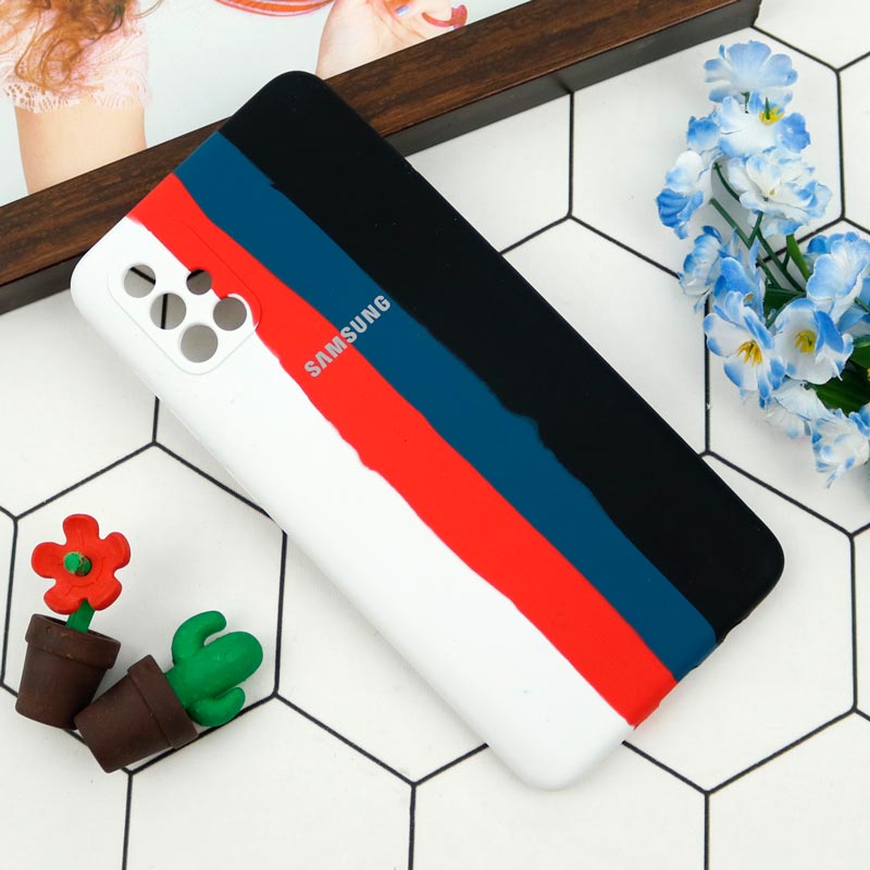 قاب محافظ لنزدار سیلیکونی اورجینال رنگین کمانی Samsung Galaxy A71