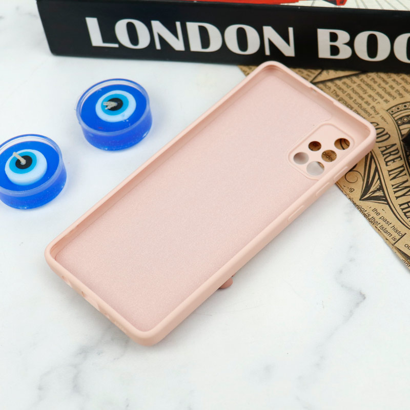قاب سیلیکونی عروسکی محافظ لنزدار طرح خرسی صورتی Samsung Galaxy A71
