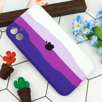 قاب محافظ لنزدار سیلیکونی اورجینال رنگین کمانی iPhone 11 سری B