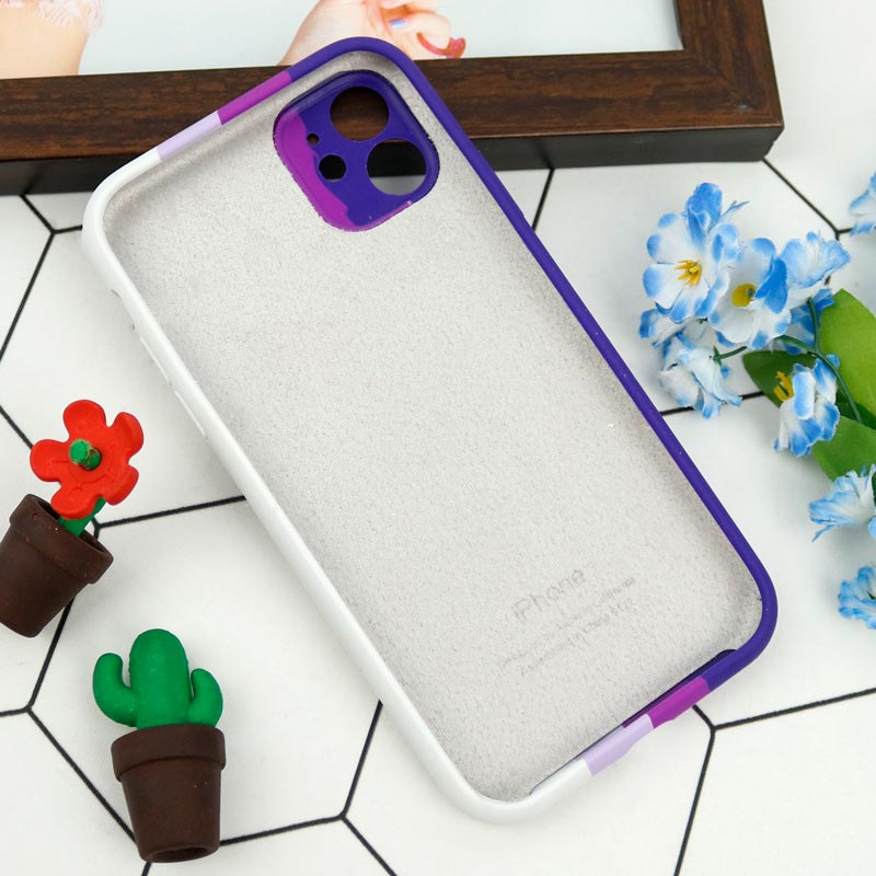 قاب محافظ لنزدار سیلیکونی اورجینال رنگین کمانی iPhone 11 سری B