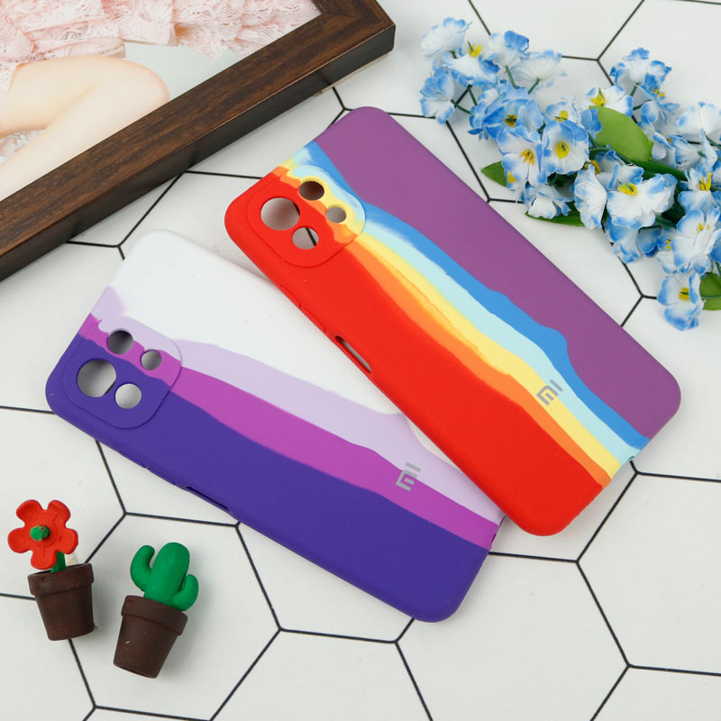 قاب سیلیکونی اورجینال رنگین کمانی محافظ لنزدار Xiaomi Mi 11 Lite