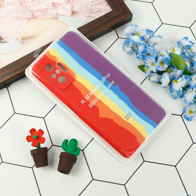 قاب سیلیکونی اورجینال رنگین کمانی محافظ لنزدار Xiaomi Note 10 Pro
