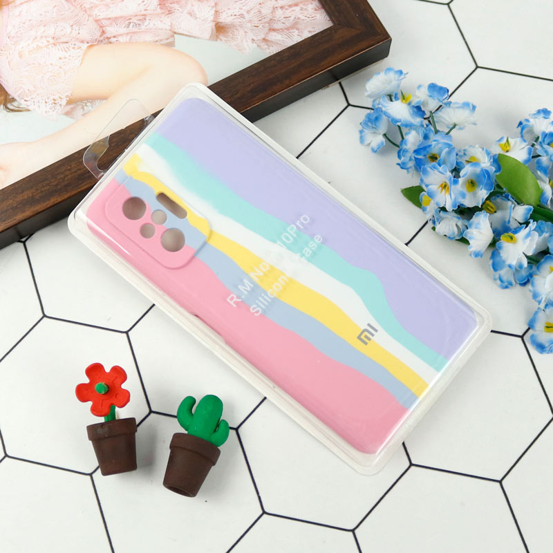 قاب سیلیکونی اورجینال رنگین کمانی محافظ لنزدار Xiaomi Note 10 Pro