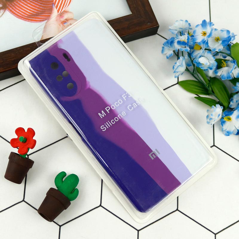 قاب سیلیکونی اورجینال رنگین کمانی محافظ لنزدار Poco F3